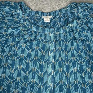 Ariat Shirt Womens Large Blue Geometric Tiffany Tunic Top Western Scoop Neck